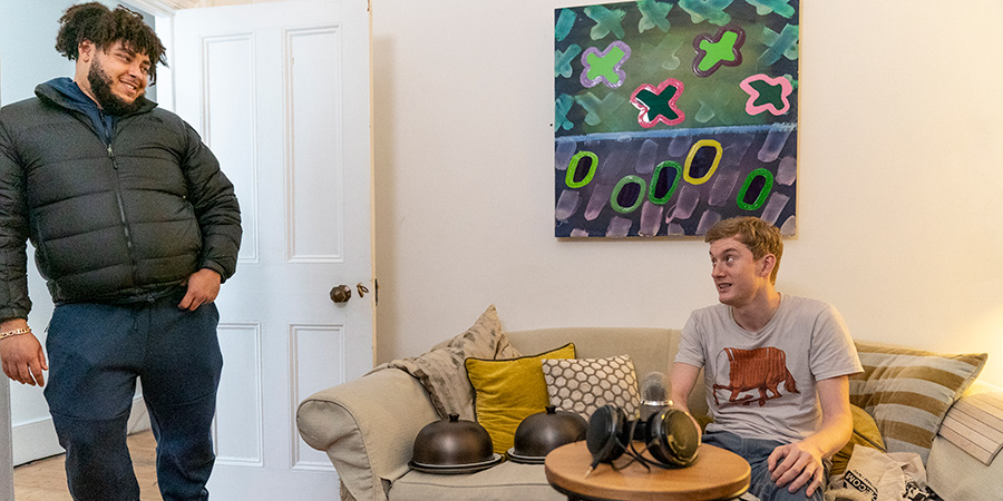 Big Zuu's Big Eats. Image shows from L to R: Big Zuu, James Acaster. Big Zuu's Big Eats. Image shows from L to R: Big Zuu, James Acaster.