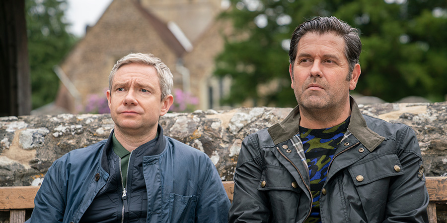 Breeders. Image shows from L to R: Paul (Martin Freeman), Darren (Patrick Baladi). Copyright: Avalon Television. Breeders. Image shows from L to R: Paul (Martin Freeman), Darren (Patrick Baladi). Copyright: Avalon Television.