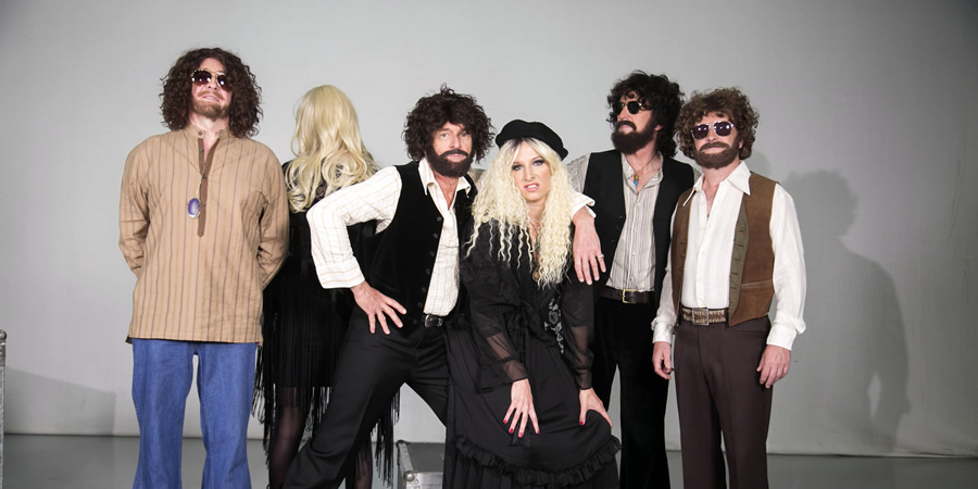 Brian Pern. Image shows from L to R: Pat Quid (Paul Whitehouse), Tony Pebblé (Nigel Havers), Lyndsie Symon (Lucy Montgomery), John (David Cummings), Mike Phillips (Philip Pope). Copyright: BBC. Brian Pern. Image shows from L to R: Pat Quid (Paul Whitehouse), Tony Pebblé (Nigel Havers), Lyndsie Symon (Lucy Montgomery), John (David Cummings), Mike Phillips (Philip Pope). Copyright: BBC.