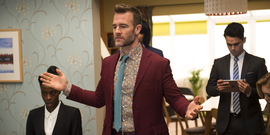 Carters Get Rich. Trent Zebrisky (James Van Der Beek). Copyright: Roughcut Television. Carters Get Rich. Trent Zebrisky (James Van Der Beek). Copyright: Roughcut Television.