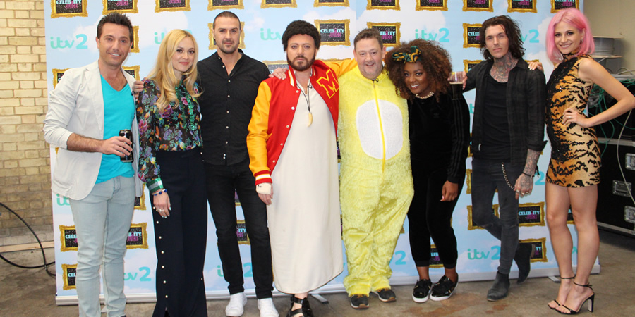 Celebrity Juice. Image shows from L to R: Gino D'Acampo, Fearne Cotton, Paddy McGuinness, Leigh Francis, Johnny Vegas, Paisley Billings, Steven Porter, Pixie Lott. Celebrity Juice. Image shows from L to R: Gino D'Acampo, Fearne Cotton, Paddy McGuinness, Leigh Francis, Johnny Vegas, Paisley Billings, Steven Porter, Pixie Lott.