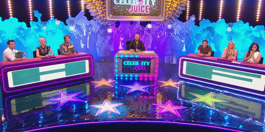 Celebrity Juice. Image shows from L to R: Gino D'Acampo, Holly Willoughby, Jonathan Cheban, Leigh Francis, James Blunt, Fearne Cotton, Vicky Pattison. Celebrity Juice. Image shows from L to R: Gino D'Acampo, Holly Willoughby, Jonathan Cheban, Leigh Francis, James Blunt, Fearne Cotton, Vicky Pattison.