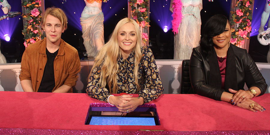 Celebrity Juice. Image shows from L to R: Tom Odell, Fearne Cotton, Louise Gabrielle Bobb. Copyright: Talkback. Celebrity Juice. Image shows from L to R: Tom Odell, Fearne Cotton, Louise Gabrielle Bobb. Copyright: Talkback.