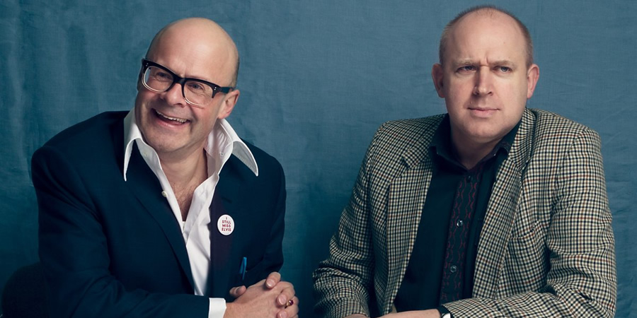 Chain Reaction. Image shows from L to R: Harry Hill, Tim Vine. Copyright: BBC. Chain Reaction. Image shows from L to R: Harry Hill, Tim Vine. Copyright: BBC.