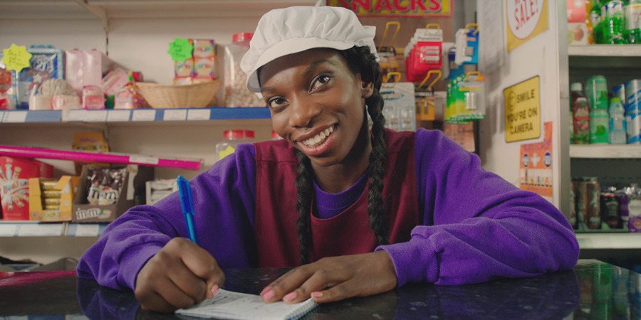 Chewing Gum. Tracey Gordon (Michaela Coel). Copyright: Retort. Chewing Gum. Tracey Gordon (Michaela Coel). Copyright: Retort.