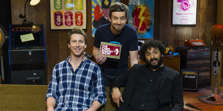 The Chris Ramsey Show. Image shows from L to R: Carl Hutchinson, Chris Ramsey, Nish Kumar. Copyright: Avalon Television. The Chris Ramsey Show. Image shows from L to R: Carl Hutchinson, Chris Ramsey, Nish Kumar. Copyright: Avalon Television.