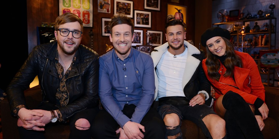 The Chris Ramsey Show. Image shows from L to R: Iain Stirling, Chris Ramsey, Chris Hughes, Brooke Vincent. Copyright: Avalon Television. The Chris Ramsey Show. Image shows from L to R: Iain Stirling, Chris Ramsey, Chris Hughes, Brooke Vincent. Copyright: Avalon Television.