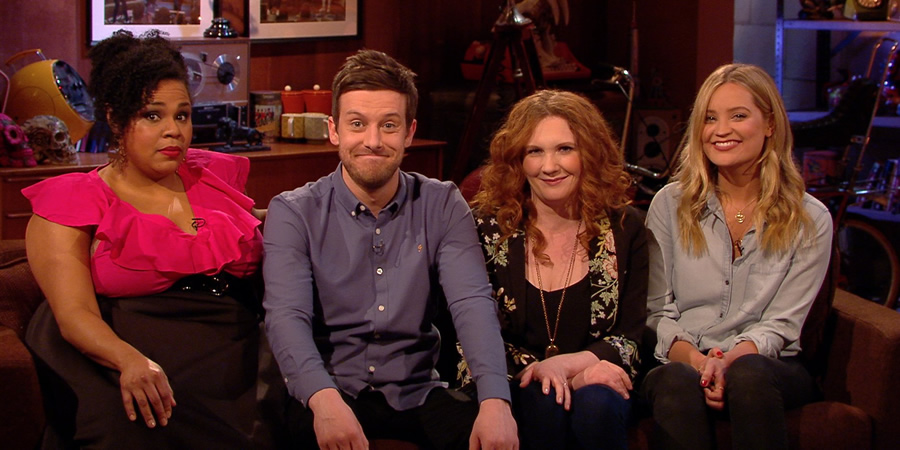 The Chris Ramsey Show. Image shows from L to R: Desiree Burch, Chris Ramsey, Jennie McAlpine, Laura Whitmore. Copyright: Avalon Television. The Chris Ramsey Show. Image shows from L to R: Desiree Burch, Chris Ramsey, Jennie McAlpine, Laura Whitmore. Copyright: Avalon Television.