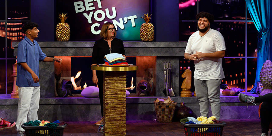 Comedy Game Night. Image shows from L to R: Karim Zeroual, Liza Tarbuck, Big Zuu. Copyright: Monkey Kingdom. Comedy Game Night. Image shows from L to R: Karim Zeroual, Liza Tarbuck, Big Zuu. Copyright: Monkey Kingdom.