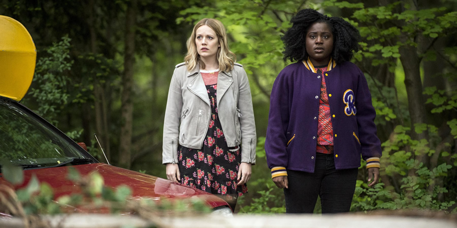 Crazyhead. Image shows from L to R: Amy (Cara Theobold), Raquel (Susan Wokoma). Copyright: Urban Myth Films. Crazyhead. Image shows from L to R: Amy (Cara Theobold), Raquel (Susan Wokoma). Copyright: Urban Myth Films.