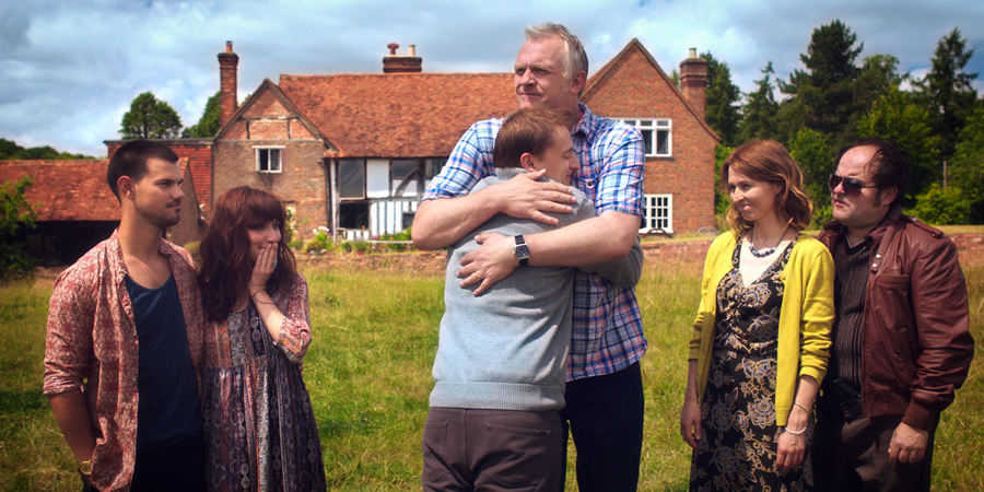 Cuckoo. Image shows from L to R: Dale (Taylor Lautner), Rachel (Esther Smith), Ken (Greg Davies), Ben (Matt Lacey), Lorna (Helen Baxendale), Steve (Kenneth Collard). Copyright: Roughcut Television. Cuckoo. Image shows from L to R: Dale (Taylor Lautner), Rachel (Esther Smith), Ken (Greg Davies), Ben (Matt Lacey), Lorna (Helen Baxendale), Steve (Kenneth Collard). Copyright: Roughcut Television.