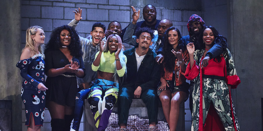 Don't Hate The Playaz. Image shows from L to R: Amelia Dimoldenberg, Paisley Billings, Jack Fowler, Lady Leshurr, Darren Harriott, Shortee Blitz, Jordan Stephens, Dane Baptiste, Maya Jama, Justin Clarke, London Hughes. Don't Hate The Playaz. Image shows from L to R: Amelia Dimoldenberg, Paisley Billings, Jack Fowler, Lady Leshurr, Darren Harriott, Shortee Blitz, Jordan Stephens, Dane Baptiste, Maya Jama, Justin Clarke, London Hughes.