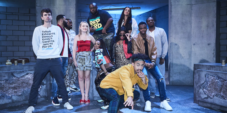 Don't Hate The Playaz. Image shows from L to R: Ivo Graham, Yungen, Darren Harriott, Amelia Dimoldenberg, Shortee Blitz, Lady Leshurr, London Hughes, Jordan Stephens, Not3s, Nathan Caton. Don't Hate The Playaz. Image shows from L to R: Ivo Graham, Yungen, Darren Harriott, Amelia Dimoldenberg, Shortee Blitz, Lady Leshurr, London Hughes, Jordan Stephens, Not3s, Nathan Caton.