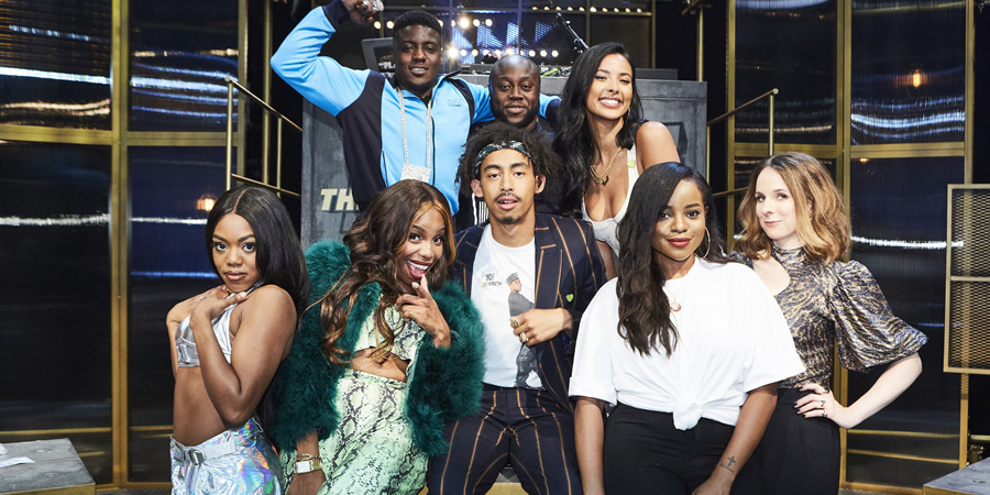 Don't Hate The Playaz. Image shows from L to R: Lady Leshurr, London Hughes, Mist, Jordan Stephens, Shortee Blitz, Maya Jama, Keisha Buchanan, Cariad Lloyd. Don't Hate The Playaz. Image shows from L to R: Lady Leshurr, London Hughes, Mist, Jordan Stephens, Shortee Blitz, Maya Jama, Keisha Buchanan, Cariad Lloyd.