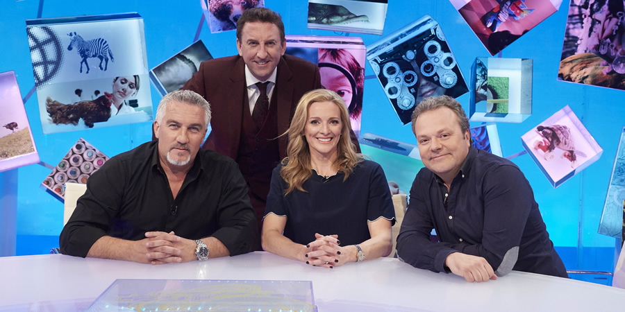 Duck Quacks Don't Echo. Image shows from L to R: Paul Hollywood, Lee Mack, Gabby Logan, Hal Cruttenden. Copyright: Magnum Media. Duck Quacks Don't Echo. Image shows from L to R: Paul Hollywood, Lee Mack, Gabby Logan, Hal Cruttenden. Copyright: Magnum Media.