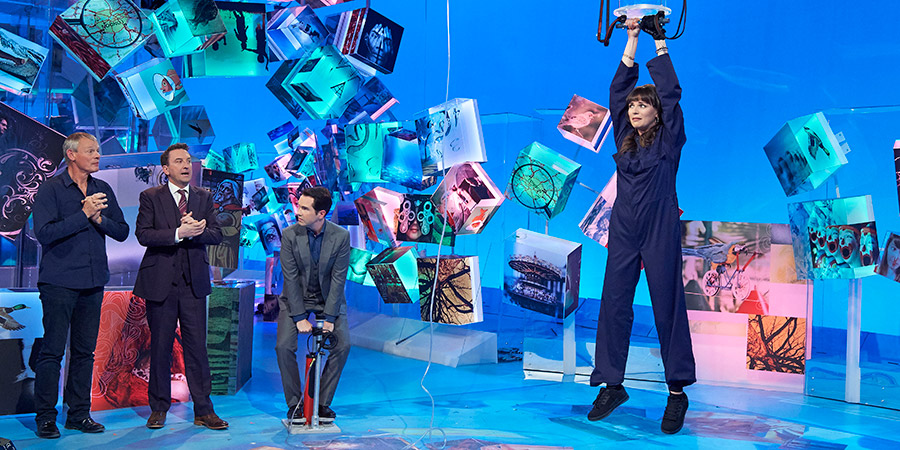 Duck Quacks Don't Echo. Image shows from L to R: Martin Clunes, Lee Mack, Jimmy Carr, Aisling Bea. Copyright: Magnum Media. Duck Quacks Don't Echo. Image shows from L to R: Martin Clunes, Lee Mack, Jimmy Carr, Aisling Bea. Copyright: Magnum Media.