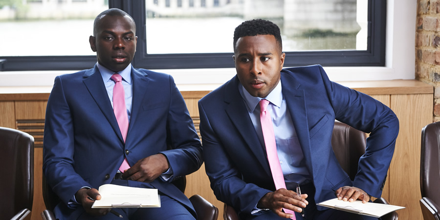 Enterprice. Image shows from L to R: Kazim (Kayode Ewumi), Jeremiah (Trieve Blackwood-Cambridge). Copyright: Fudge Park. Enterprice. Image shows from L to R: Kazim (Kayode Ewumi), Jeremiah (Trieve Blackwood-Cambridge). Copyright: Fudge Park.