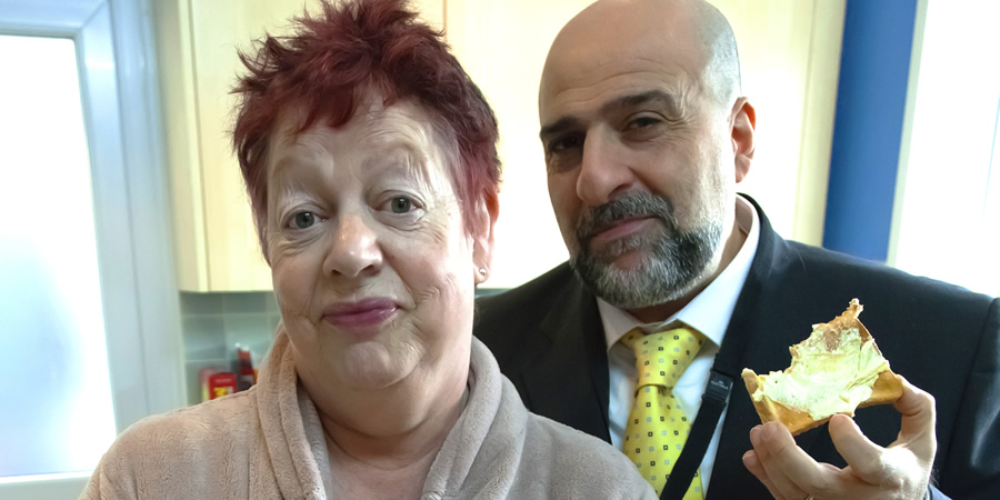 Going Forward. Image shows from L to R: Kim Wilde (Jo Brand), Dave Wilde (Omid Djalili). Going Forward. Image shows from L to R: Kim Wilde (Jo Brand), Dave Wilde (Omid Djalili).
