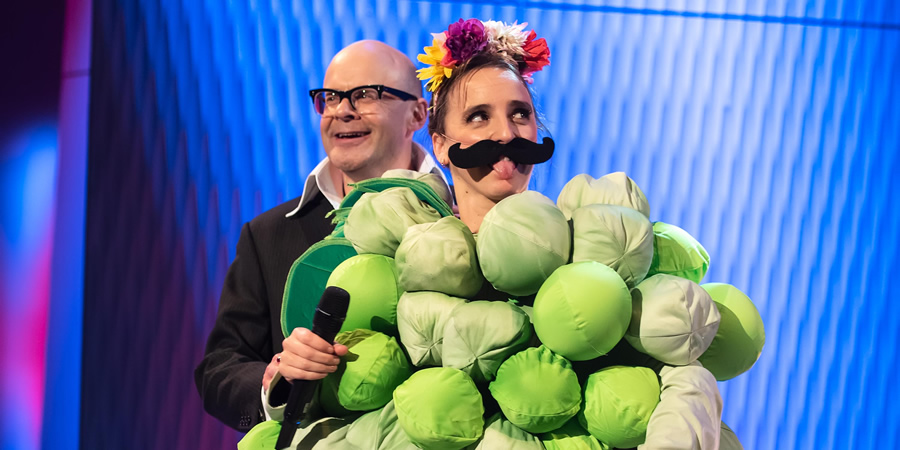 Harry Hill's ClubNite. Image shows from L to R: Harry Hill, Lucy Pearman. Copyright: Nit TV. Harry Hill's ClubNite. Image shows from L to R: Harry Hill, Lucy Pearman. Copyright: Nit TV.