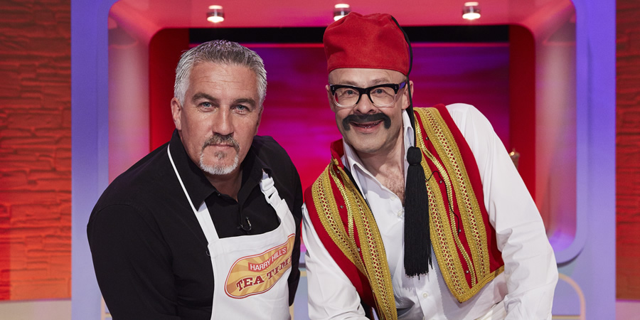 Harry Hill's Tea Time. Image shows from L to R: Paul Hollywood, Harry Hill. Copyright: Nit TV. Harry Hill's Tea Time. Image shows from L to R: Paul Hollywood, Harry Hill. Copyright: Nit TV.