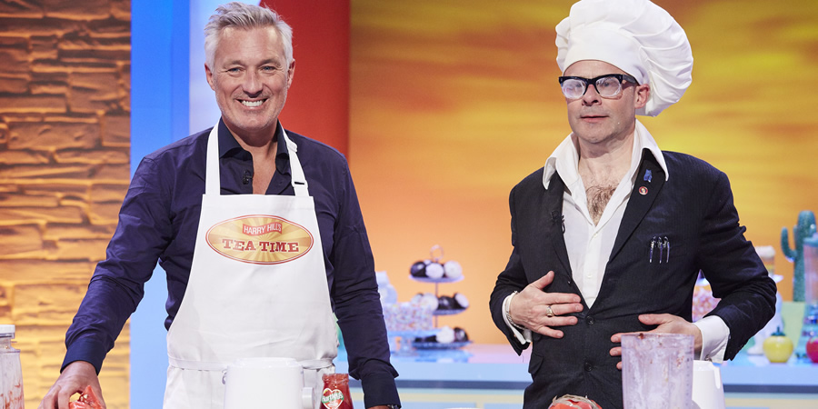Harry Hill's Tea Time. Image shows from L to R: Martin Kemp, Harry Hill. Copyright: Nit TV. Harry Hill's Tea Time. Image shows from L to R: Martin Kemp, Harry Hill. Copyright: Nit TV.