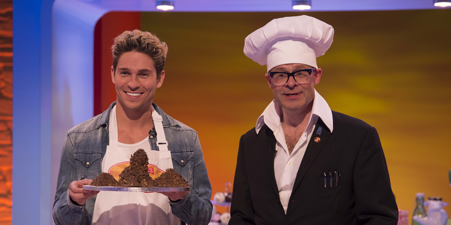Harry Hill's Tea Time. Image shows from L to R: Joey Essex, Harry Hill. Copyright: Nit TV. Harry Hill's Tea Time. Image shows from L to R: Joey Essex, Harry Hill. Copyright: Nit TV.