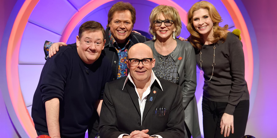 Harry Hill's Alien Fun Capsule. Image shows from L to R: Johnny Vegas, Jimmy Osmond, Harry Hill, Sue Johnston, Samantha Giles. Copyright: Nit TV. Harry Hill's Alien Fun Capsule. Image shows from L to R: Johnny Vegas, Jimmy Osmond, Harry Hill, Sue Johnston, Samantha Giles. Copyright: Nit TV.