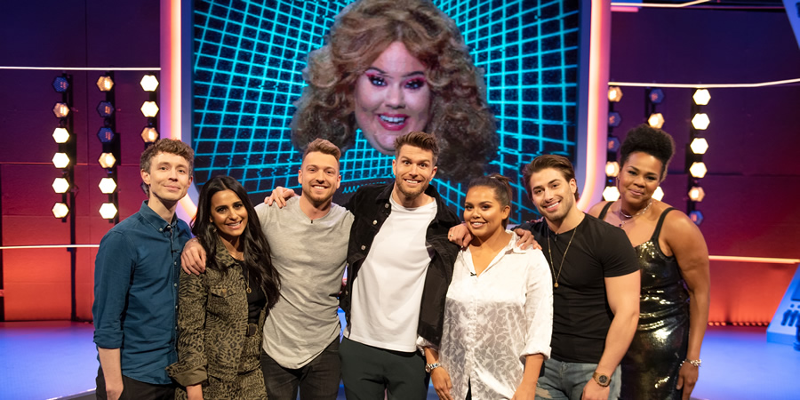 Hey Tracey!. Image shows from L to R: Matt Edmondson, Sair Khan, Sam Thompson, Joel Dommett, Scarlett Moffatt, Kem Cetinay, Desiree Burch. Hey Tracey!. Image shows from L to R: Matt Edmondson, Sair Khan, Sam Thompson, Joel Dommett, Scarlett Moffatt, Kem Cetinay, Desiree Burch.