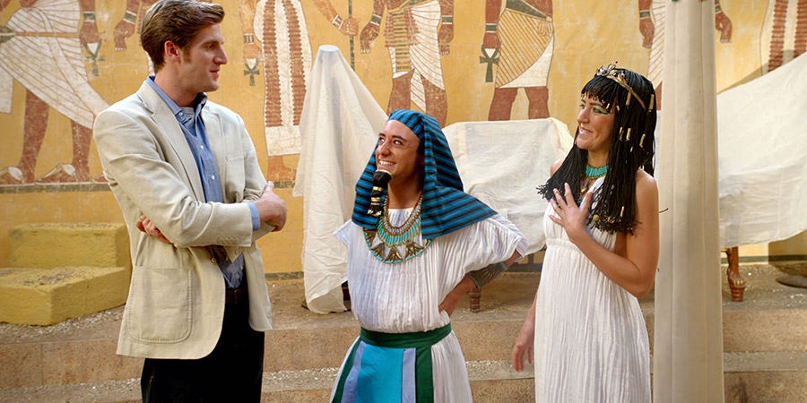 Horrible Histories. Image shows from L to R: Tom Stourton, Ryan Sampson, Gemma Whelan. Copyright: Lion Television. Horrible Histories. Image shows from L to R: Tom Stourton, Ryan Sampson, Gemma Whelan. Copyright: Lion Television.
