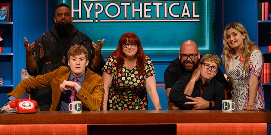 Hypothetical. Image shows from L to R: James Acaster, Josh Widdicombe, Guz Khan, James Acaster, Angela Barnes, Tom Davis, Josh Widdicombe, Harriet Kemsley. Copyright: Hat Trick Productions. Hypothetical. Image shows from L to R: James Acaster, Josh Widdicombe, Guz Khan, James Acaster, Angela Barnes, Tom Davis, Josh Widdicombe, Harriet Kemsley. Copyright: Hat Trick Productions.