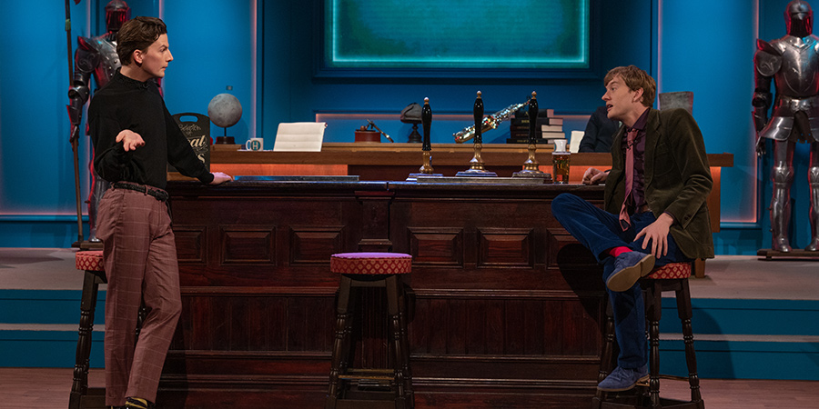 Hypothetical. Image shows from L to R: Joe Sutherland, James Acaster. Copyright: Hat Trick Productions. Hypothetical. Image shows from L to R: Joe Sutherland, James Acaster. Copyright: Hat Trick Productions.