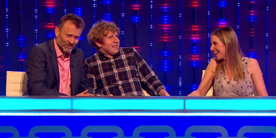 Insert Name Here. Image shows from L to R: Hugh Dennis, Josh Widdicombe, Alice Roberts. Copyright: 12 Yard Productions / Black Dog Television. Insert Name Here. Image shows from L to R: Hugh Dennis, Josh Widdicombe, Alice Roberts. Copyright: 12 Yard Productions / Black Dog Television.
