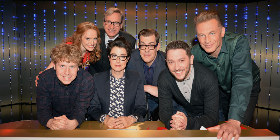 Insert Name Here. Image shows from L to R: Josh Widdicombe, Kate Williams, Paul Feig, Sue Perkins, Richard Osman, Jon Richardson, Chris Packham. Insert Name Here. Image shows from L to R: Josh Widdicombe, Kate Williams, Paul Feig, Sue Perkins, Richard Osman, Jon Richardson, Chris Packham.