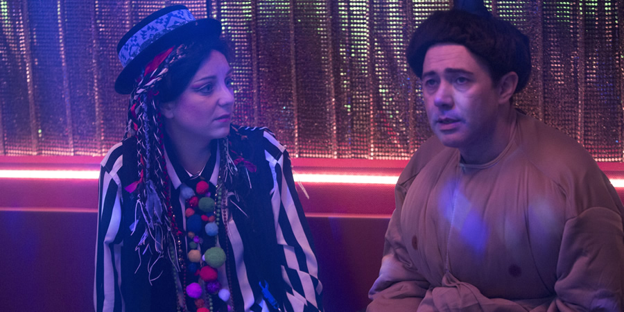 Inside No. 9. Image shows from L to R: Janet (Emily Howlett), Greg (Reece Shearsmith). Copyright: BBC. Inside No. 9. Image shows from L to R: Janet (Emily Howlett), Greg (Reece Shearsmith). Copyright: BBC.