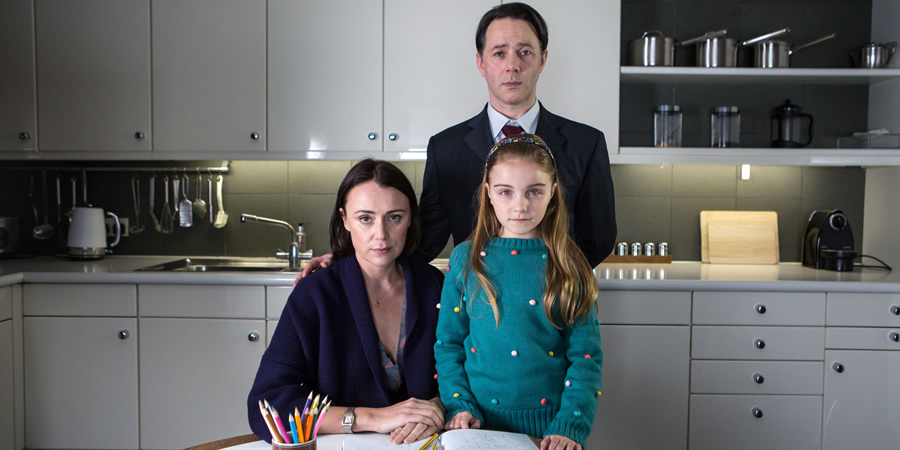 Inside No. 9. Image shows from L to R: Louise (Keeley Hawes), David (Reece Shearsmith), Sally (Rosa Strudwick). Copyright: BBC. Inside No. 9. Image shows from L to R: Louise (Keeley Hawes), David (Reece Shearsmith), Sally (Rosa Strudwick). Copyright: BBC.