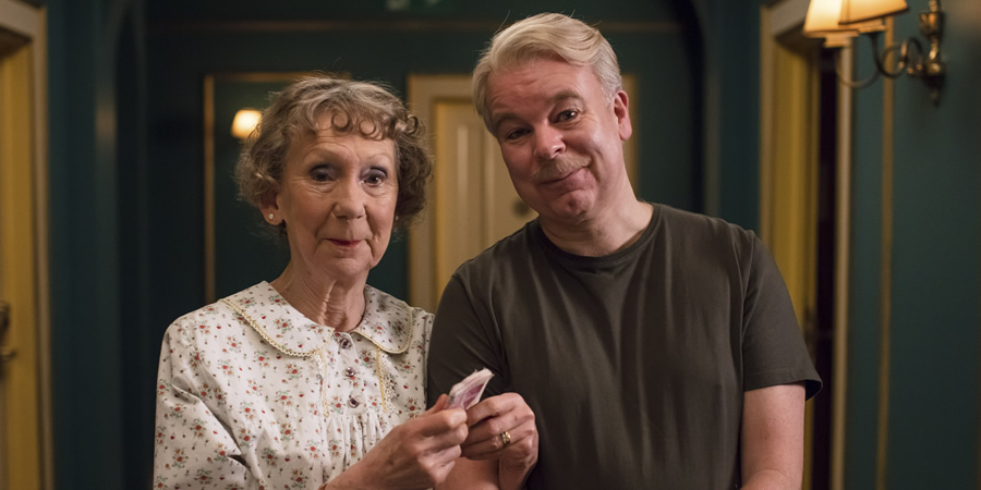 Inside No. 9. Image shows from L to R: Alice (Marcia Warren), Robert (Steve Pemberton). Copyright: BBC. Inside No. 9. Image shows from L to R: Alice (Marcia Warren), Robert (Steve Pemberton). Copyright: BBC.