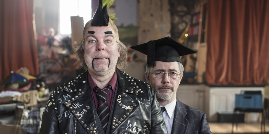 Inside No. 9. Image shows from L to R: Len Shelby (Steve Pemberton), Tommy Drake (Reece Shearsmith). Copyright: BBC. Inside No. 9. Image shows from L to R: Len Shelby (Steve Pemberton), Tommy Drake (Reece Shearsmith). Copyright: BBC.