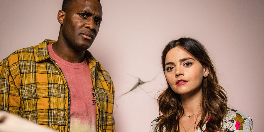Inside No. 9. Image shows from L to R: Sam (Kadiff Kirwan), Beattie (Jenna Coleman). Inside No. 9. Image shows from L to R: Sam (Kadiff Kirwan), Beattie (Jenna Coleman).