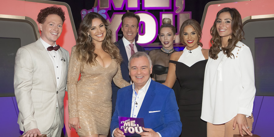 It's Not Me, It's You. Image shows from L to R: Stephen Bailey, Kelly Brook, Anton Du Beke, Eamonn Holmes, Katherine Ryan, Vicky Pattison, Frankie Bridge. Copyright: Channel 5. It's Not Me, It's You. Image shows from L to R: Stephen Bailey, Kelly Brook, Anton Du Beke, Eamonn Holmes, Katherine Ryan, Vicky Pattison, Frankie Bridge. Copyright: Channel 5.
