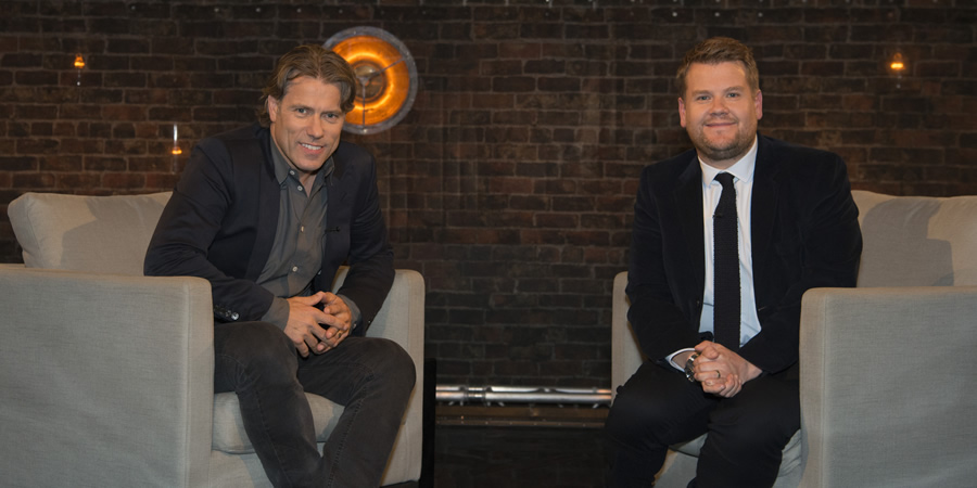 John Bishop In Conversation With.... Image shows from L to R: John Bishop, James Corden. Copyright: Lola Entertainment. John Bishop In Conversation With.... Image shows from L to R: John Bishop, James Corden. Copyright: Lola Entertainment.
