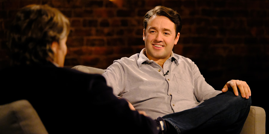 John Bishop In Conversation With.... Image shows from L to R: John Bishop, Jason Manford. Copyright: Lola Entertainment. John Bishop In Conversation With.... Image shows from L to R: John Bishop, Jason Manford. Copyright: Lola Entertainment.