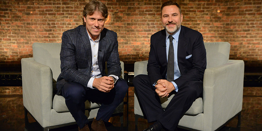 John Bishop In Conversation With.... Image shows from L to R: John Bishop, David Walliams. Copyright: Lola Entertainment. John Bishop In Conversation With.... Image shows from L to R: John Bishop, David Walliams. Copyright: Lola Entertainment.