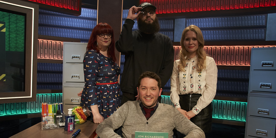 Jon Richardson: Ultimate Worrier. Image shows from L to R: Angela Barnes, Jamali Maddix, Jon Richardson, Lucy Beaumont. Copyright: Talkback. Jon Richardson: Ultimate Worrier. Image shows from L to R: Angela Barnes, Jamali Maddix, Jon Richardson, Lucy Beaumont. Copyright: Talkback.