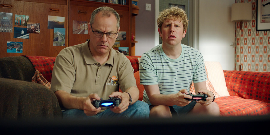 Josh. Image shows from L to R: Geoff (Jack Dee), Josh (Josh Widdicombe). Copyright: BBC. Josh. Image shows from L to R: Geoff (Jack Dee), Josh (Josh Widdicombe). Copyright: BBC.
