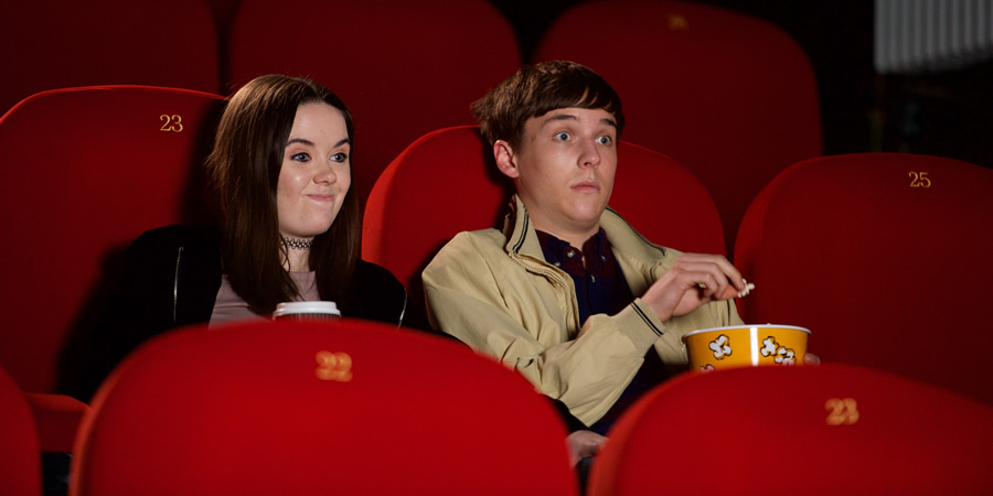 Ladhood. Image shows from L to R: Katie (Tilly Steele), Young Liam (Oscar Kennedy). Ladhood. Image shows from L to R: Katie (Tilly Steele), Young Liam (Oscar Kennedy).