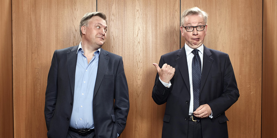 The Last Leg. Image shows from L to R: Ed Balls, Michael Gove. Copyright: Open Mike Productions. The Last Leg. Image shows from L to R: Ed Balls, Michael Gove. Copyright: Open Mike Productions.
