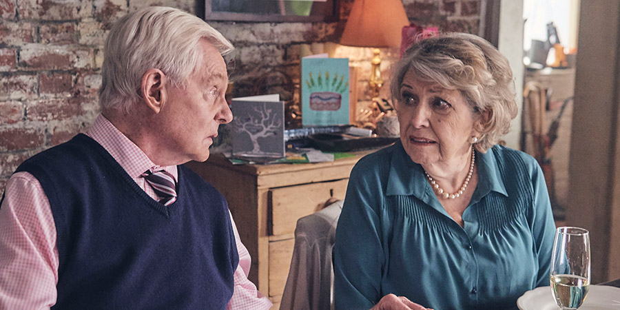 Last Tango In Halifax. Image shows from L to R: Alan (Derek Jacobi), Celia (Anne Reid). Last Tango In Halifax. Image shows from L to R: Alan (Derek Jacobi), Celia (Anne Reid).