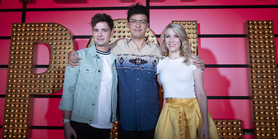 Live At The Apollo. Image shows from L to R: Brennan Reece, Phil Wang, Rachel Parris. Copyright: Open Mike Productions. Live At The Apollo. Image shows from L to R: Brennan Reece, Phil Wang, Rachel Parris. Copyright: Open Mike Productions.