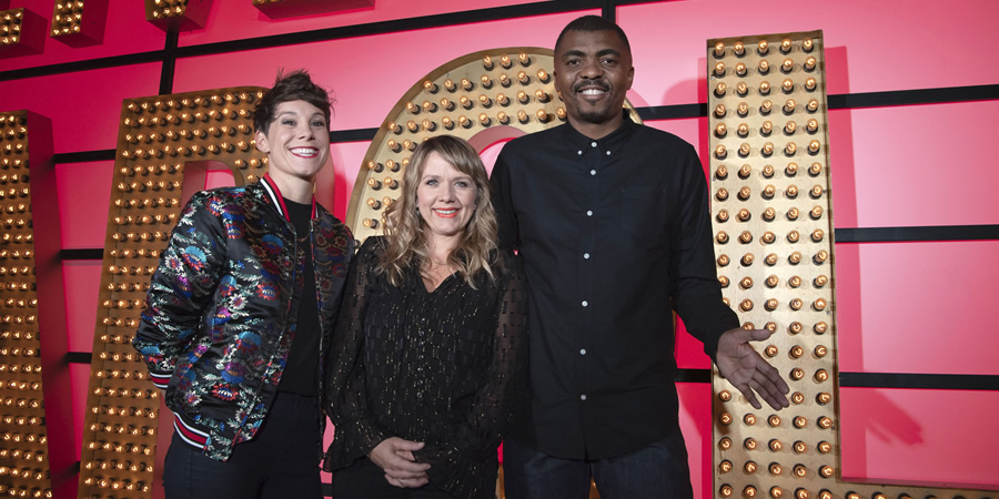 Live At The Apollo. Image shows from L to R: Suzi Ruffell, Kerry Godliman, Loyiso Gola. Copyright: Open Mike Productions. Live At The Apollo. Image shows from L to R: Suzi Ruffell, Kerry Godliman, Loyiso Gola. Copyright: Open Mike Productions.