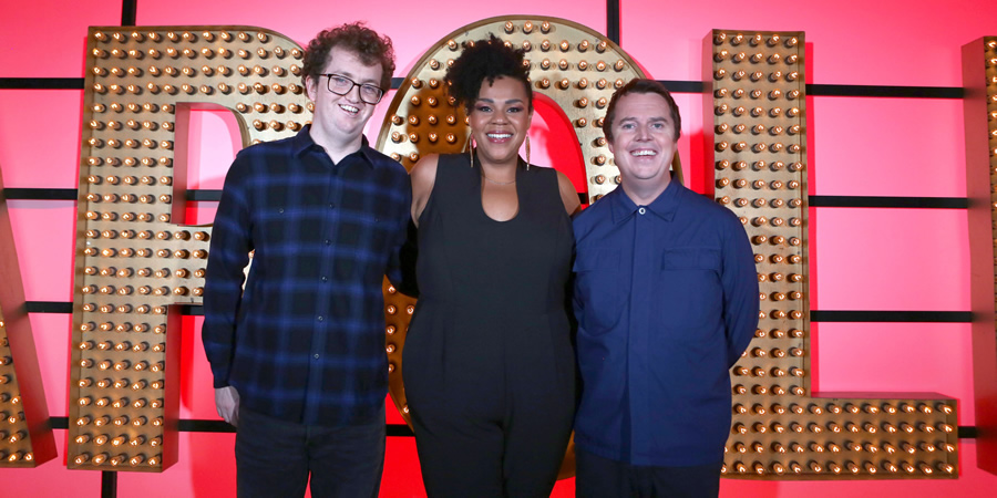Live At The Apollo. Image shows from L to R: Jonny Pelham, Desiree Burch, Paul McCaffrey. Copyright: Open Mike Productions. Live At The Apollo. Image shows from L to R: Jonny Pelham, Desiree Burch, Paul McCaffrey. Copyright: Open Mike Productions.